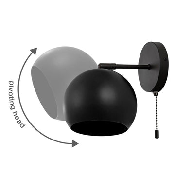 Tierra 7" Modern Midcentury Iron LED Sconce with Pull-Chain Switch - JONATHAN Y